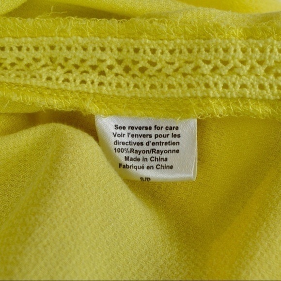 Bobeau Priya Rayon Wrap Blouse, Lemon Yellow, Size Small - Picture 5 of 8